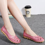 Flats For Women  Comrfort Genuine Leather Flat Shoes Woman Slipony Loafers Ballet Shoes Female Moccasins Big Size 35-44