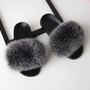 Fur Slippers Women Real Fox Fur Slides Home Furry Flat Sandals Female Cute Fluffy House Shoes Woman Brand Luxury 2019