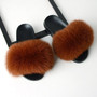 Fur Slippers Women Real Fox Fur Slides Home Furry Flat Sandals Female Cute Fluffy House Shoes Woman Brand Luxury 2019