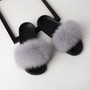 Fur Slippers Women Real Fox Fur Slides Home Furry Flat Sandals Female Cute Fluffy House Shoes Woman Brand Luxury 2019