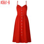 Summer Women Dress Vintage Sexy Bohemian Floral Tunic Beach Dress Sundress Pocket Red White Dress Striped Female