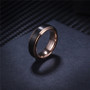 8mm/6mm/4mm Black & Rose Gold Men's Tungsten Carbide Wedding Ring