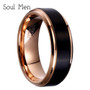8mm/6mm/4mm Black & Rose Gold Men's Tungsten Carbide Wedding Ring