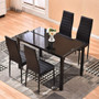 4HOMART Dining Table with Chairs, 7 PCS Glass Table Set