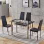 4HOMART Dining Table with Chairs, 7 PCS Glass Table Set