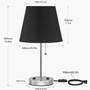 Bedroom Lamps for Nightstand - Black Bedside Lamps Set of 2