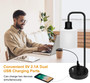 Table Lamp with 2 USB Charging Ports and AC Oulets