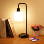 Table Lamp with 2 USB Charging Ports and AC Oulets