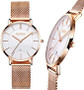 Women's Steel Mesh Watch, Ultra Thin Watch for Ladies, Date Watch