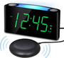 Vibrating Loud Alarm Clock with Bed Shaker for Heavy Sleepers