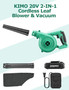 Cordless Leaf Blower,2.0 Ah Li-ion Battery & Charger, for Blowing Leaf/Snow, Dusting.