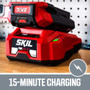 40V Chainsaw Kit Includes 2.5Ah Battery and Auto PWR Jump Charger.