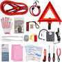 Lifeline 4388AAA Excursion Road, 76-Piece Car Air Compressor, Jumper Cables, Flashlight and First Aid Kit