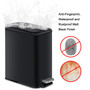 H+LUX Rectangular Slim Trash Can with Lid Soft Close, Small Bathroom Trash Can