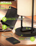 LMS Wireless Charger Table Desk Lamp with USB Port and Power Outlet