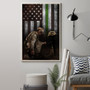 Thin Green Line Flag Poster Undefeated Veteran Wall Decor Honor US Army Retirement Gift