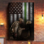 Thin Green Line Flag Poster Undefeated Veteran Wall Decor Honor US Army Retirement Gift