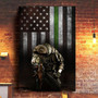 Thin Green Line American Flag Poster Honoring Men Women Our Military Wall Decor Veterans Gift