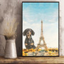 Dachshund Eiffel Tower Canvas Defect Weenie Paris France Wall Art Decor Spring Gift Dog Lover
