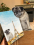 Pug Eiffel Tower Canvas Cute Blind Dog Paris France Wall Art Home Decor Gift For Pug Lover