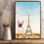 Frenchie Eiffel Tower Canvas Blind Dog Paris Canvas Living Room Decor Gift For Dog Owner