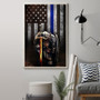 Thin Blue Line Flag Poster Knight Templar Honor Our Men Women Law Enforcement Wall Decoration