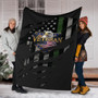 Eagle Veteran Logo American Flag Fleece Blankets Veterans Day Gift Ideas