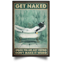 Black Cat Get Naked Poster Cat With Wine In Bathroom Poster Funny House Decoration