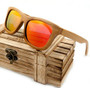 Polarized Mirror Bamboo Wood Sunglasses