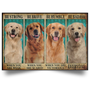 Golden Retriever Be Strong Be Brave Be Humble Be Badass Vintage Poster Art Deco Poster For Sale