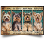 Yorkie Be Strong Be Brave Be Humble Be Badass Vintage Poster Funny Motivational Poster For Room