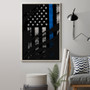 Thin Blue Line American Flag Poster Honoring Law Enforcement Police Gift Ideas House Decoration