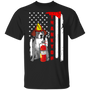 Firefighter Pitbull Thank You American Flag Shirt Cute Dog Gift For Firefighter