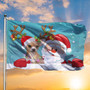 Chihuahua Santa Claus Merry Christmas Flag Christmas Living Room Decor Xmas Gift For Parents