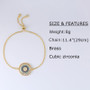 Micro Paved Turkish Eye Pendant Silver Chain Bracelets