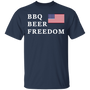 BBQ Beer Freedom Shirt American Flag 4Th Of July Gift Funny Shirt For Woman Men