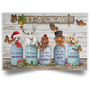 Butterfly & Poodle It's Okay Quotes Christmas Poster To Be Yourself Gifts For Best Friends