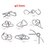 Assorted Brain Teasers Metal Wire IQ Mind Puzzles ( 8pcs/lot )