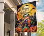 Wiener-Dogs With Pumpkins Halloween Moon Flag Happy Halloween Garden Flag Party Decorations