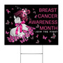 Girl Breast Cancer Awareness Month Join The Fight Yard Sign Pink Ribbon Merch Outdoor Decor