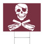 Old Row Maroon Jolly Roger Mississippi State Pirate Yard Sign For Metal Outdoor Wall Art Decor