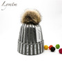 Fluffy Pom Metallic Winter Hat