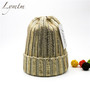 Fluffy Pom Metallic Winter Hat