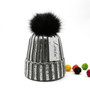 Fluffy Pom Metallic Winter Hat