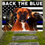 Boxer Police Dogs Back The Blue Yard Sign Thin Blue Line Law Enforcement Pride Gifts For Decor