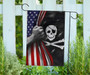 Jolly Roger Pirate Flag Inside American Flag Halloween Ornaments For Outdoor Decorations