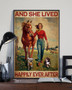 Girl With Horse And Chihuahua Dogs Happily Ever After Vintage Poster Birthday Gifts For Wife