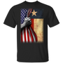 Texas Flag Inside American Flag T-Shirt 4th Of July Shirts Gift For Patriotic