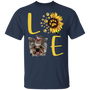 Cute Yorkie Paw Love Sunflower Shirt Womens - Gifts For Pug Lover