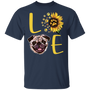 Cute Pug Paw Love Sunflower Shirt Womens - Gifts For Pug Lover